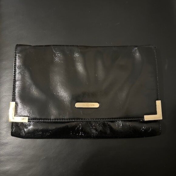 Michael Kors black Patent Leather Beverly Clutch Bag - Picture 1 of 7